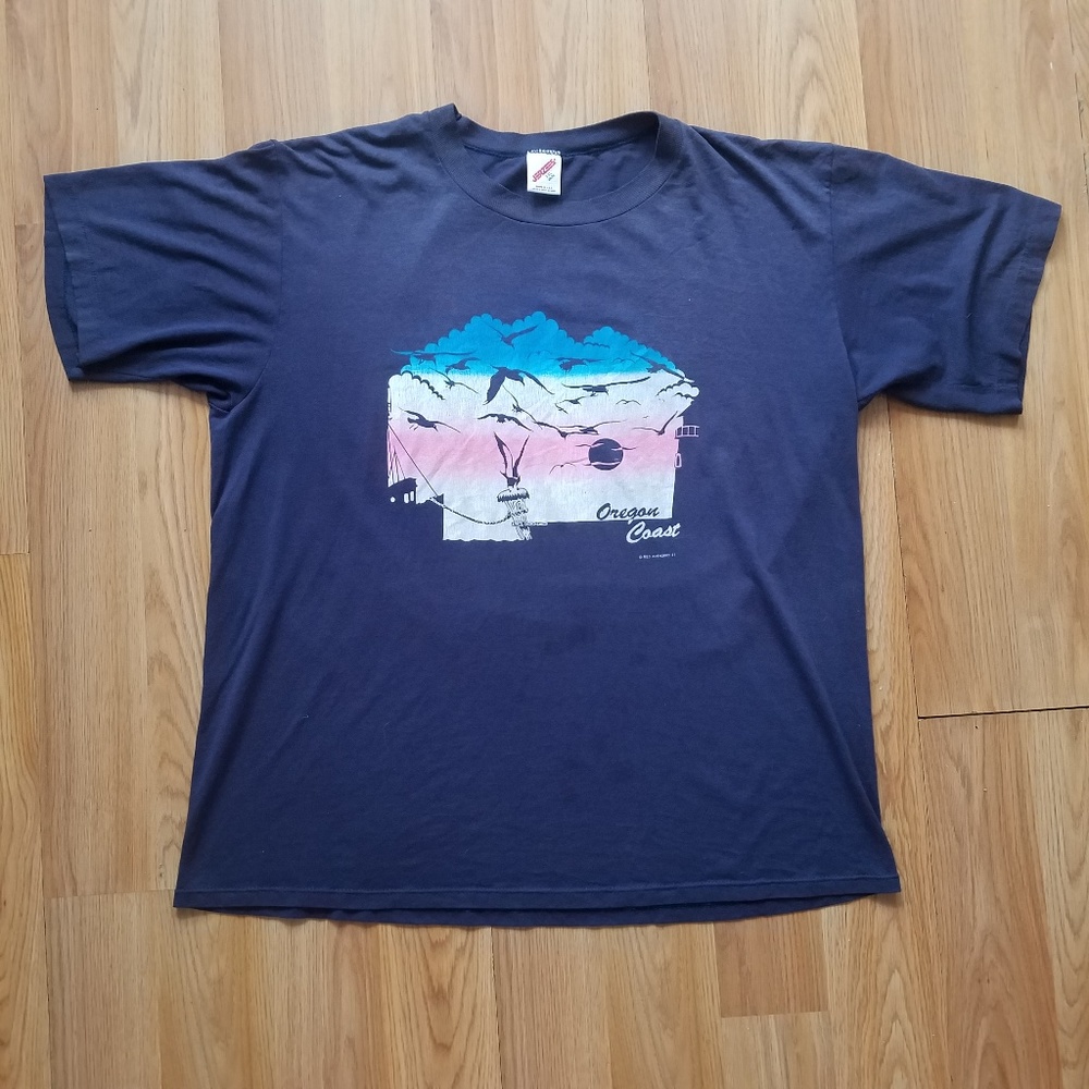 VTG Red Artworks 1987 Oregon Coast T-Shirt
